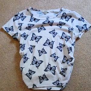 Made by Orange Kiss Essentials. Size: M. Color: white with black butterflys
